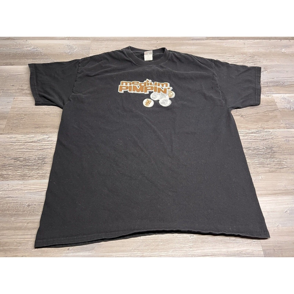 Vintage Y2K Funny Graphic T-Shirt Medium Pimpin Streetwear‎ Jay-Z Black Size XL